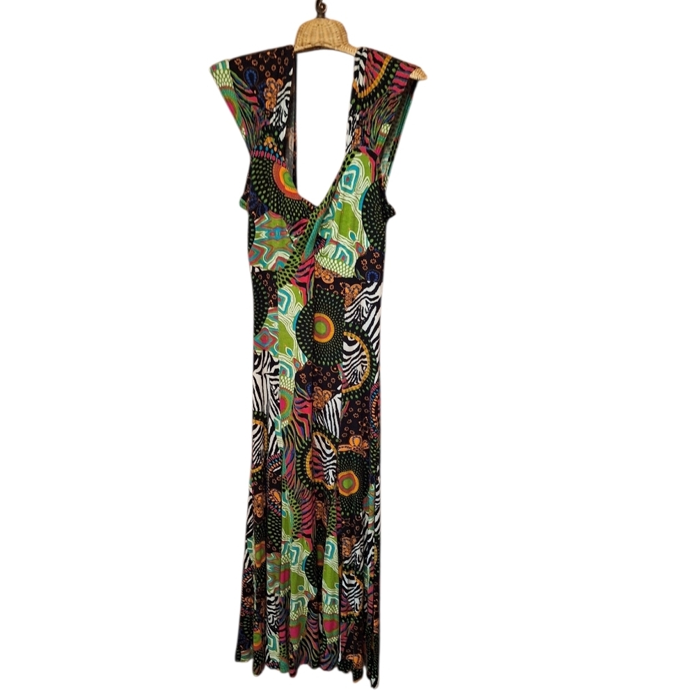 Joseph Ribkoff Colorful Funky Boho Maxi Dress Ladies 8 Resortwear Vacation